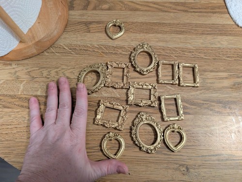Tiny gold miniature photo - tiny,