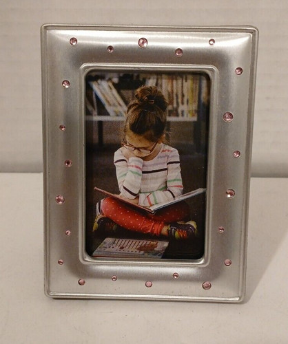 2x3 silver with pink - silver, jeweled